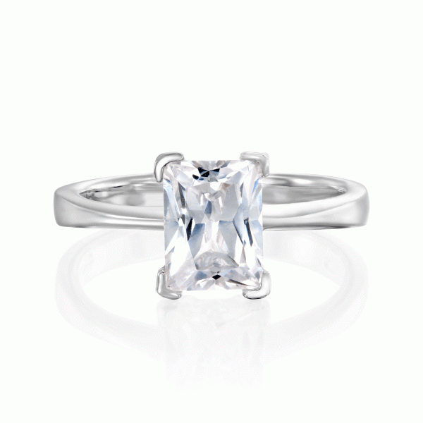 טבעת זירקון מלבנית