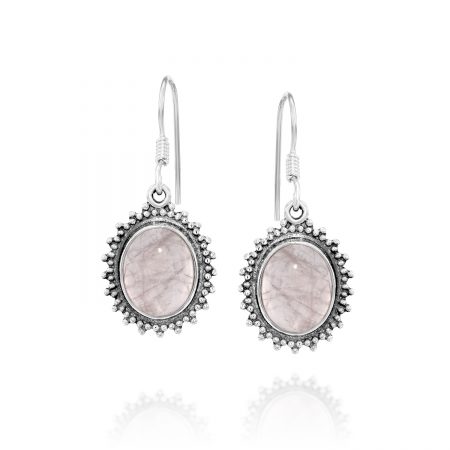 עגילי רוז קוורץ