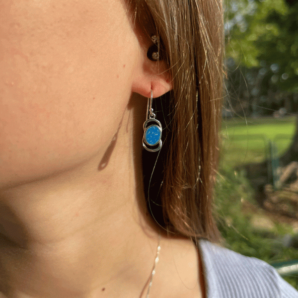 עגילי כסף עיגול כפול